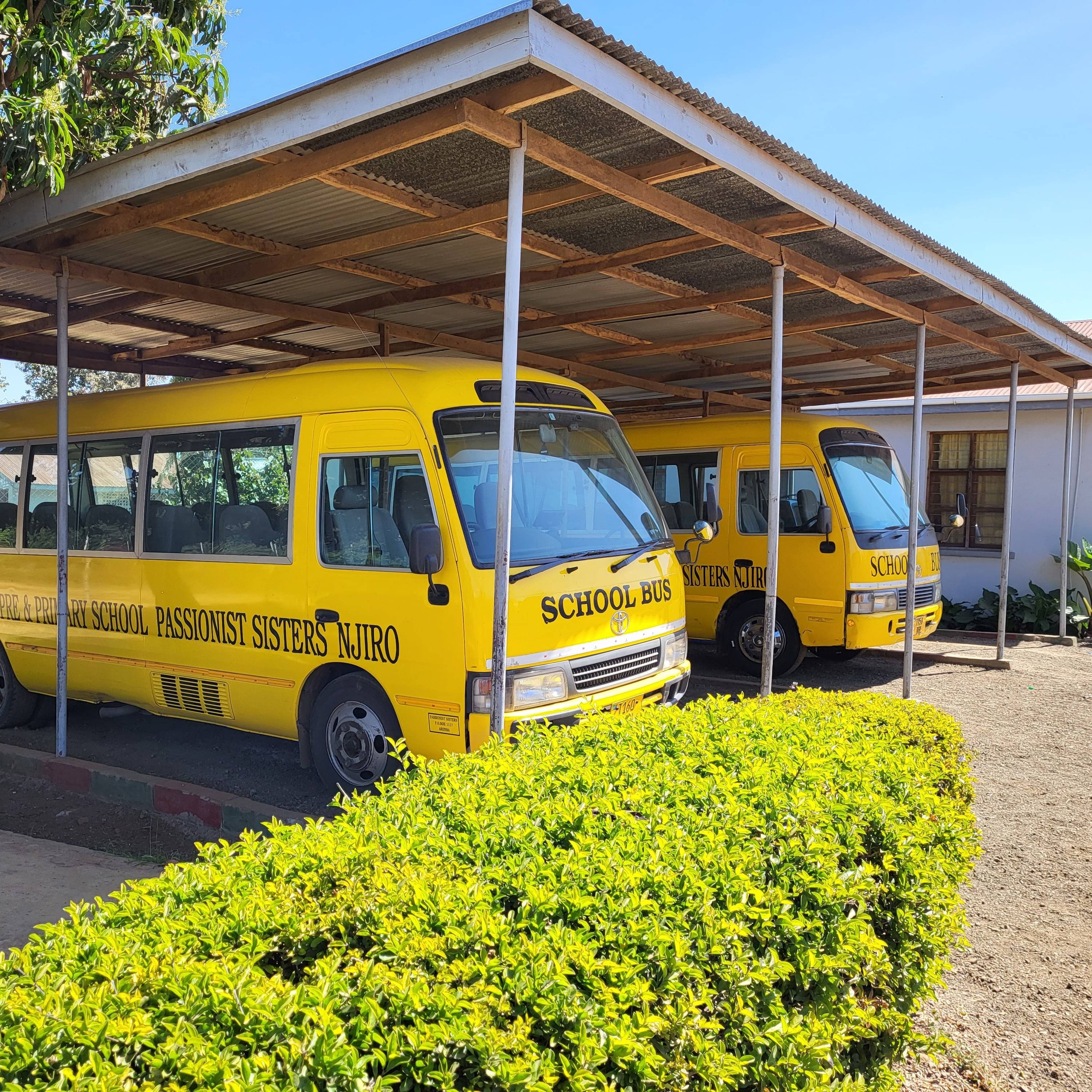 Some busses at a school in Arusha.