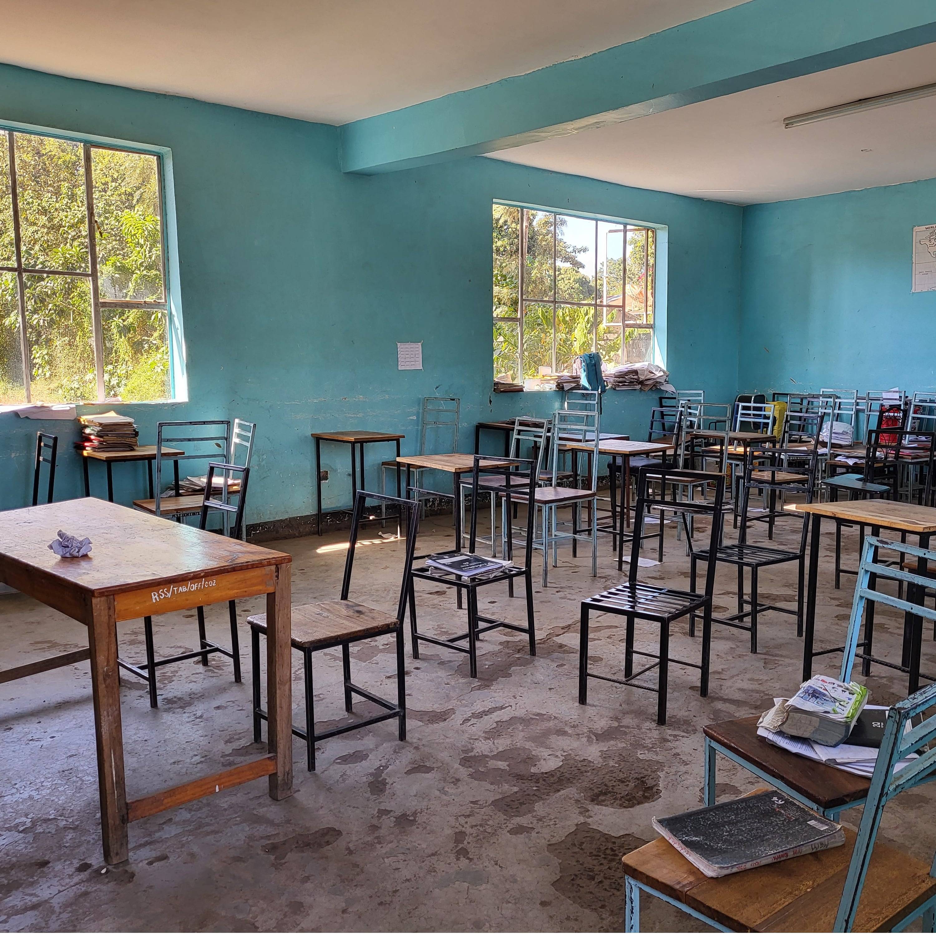 A classroom in a school in Arusha.